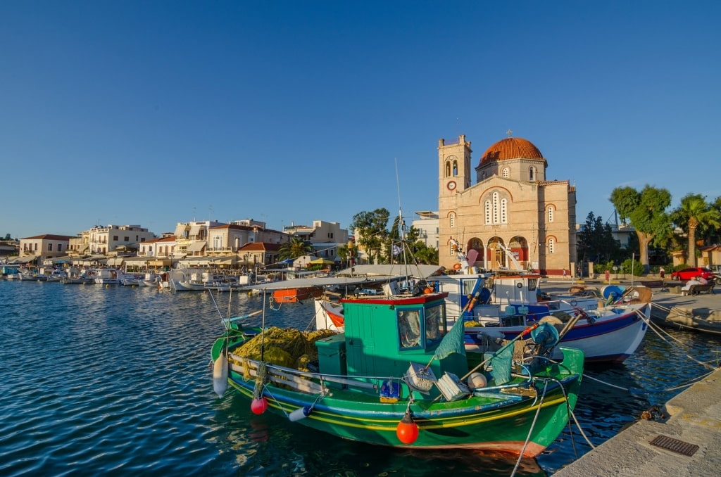 Colorful waterfront of Aegina