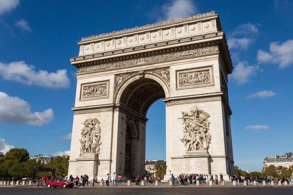 Arc de Triomphe, one of the famous landmarks in Paris