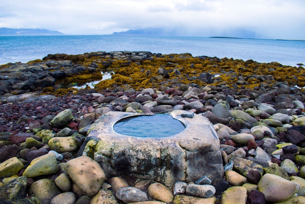 Rocky landscape of Kvika Geothermal Footbath