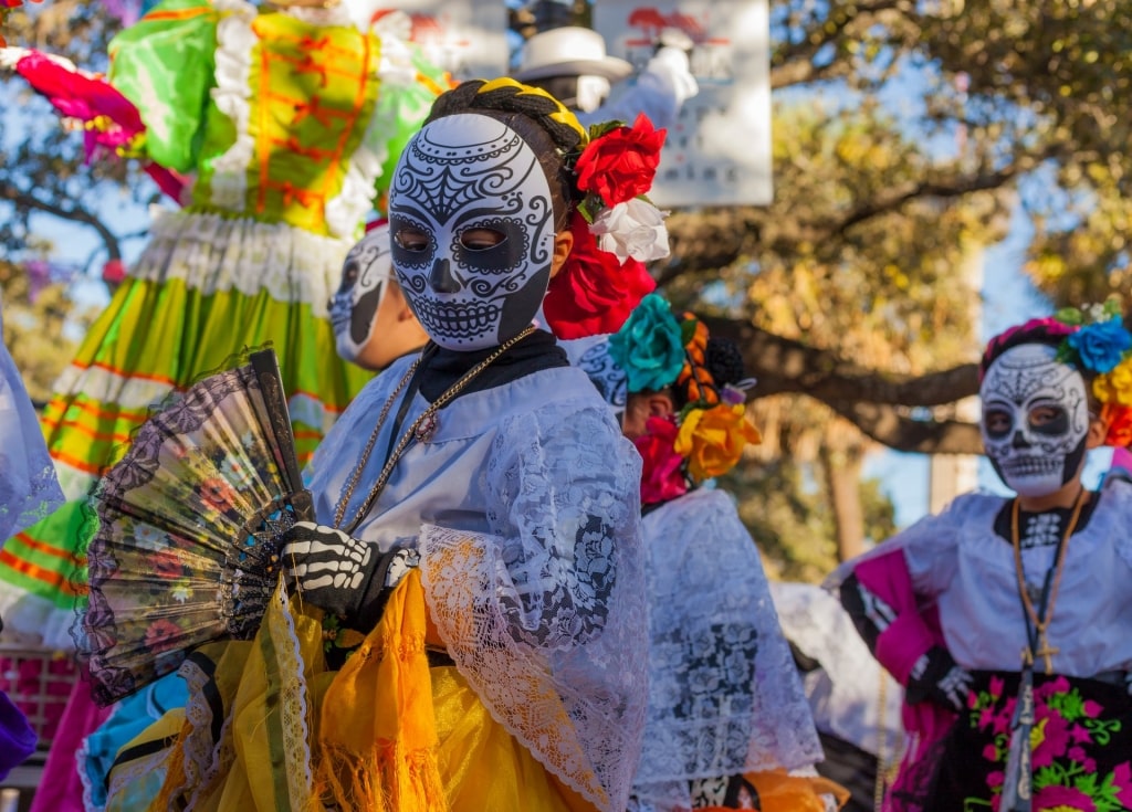 People dressed up on the Day of the Dead