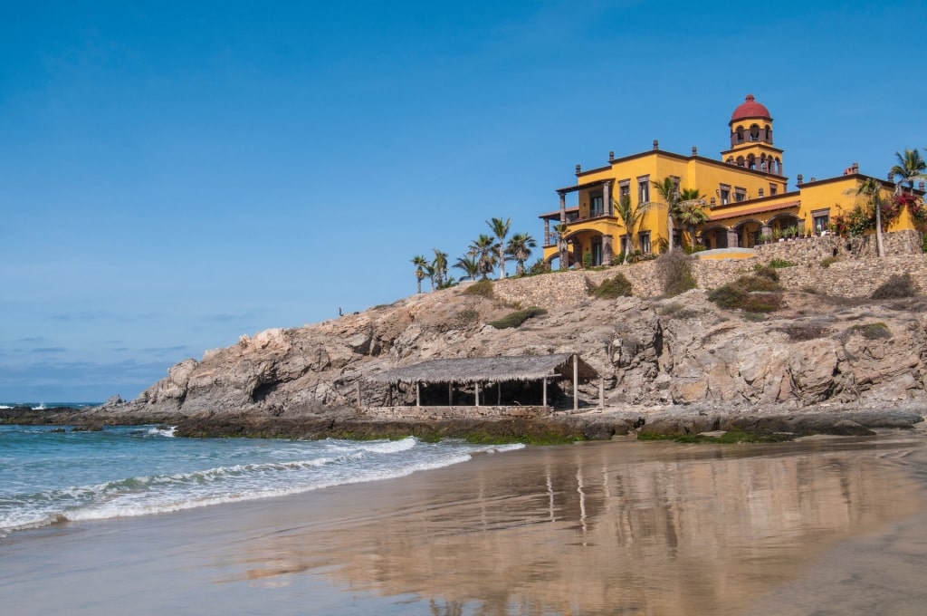 Soft waves at a beach in Todos Santos Island