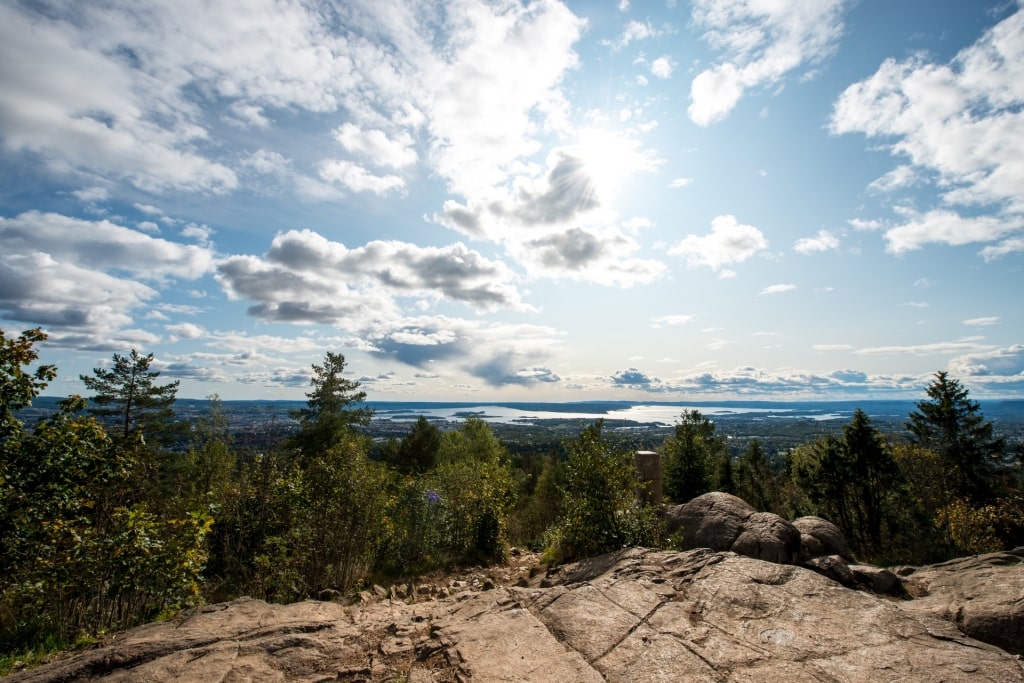 Sunny view from Vettakollen Mountain