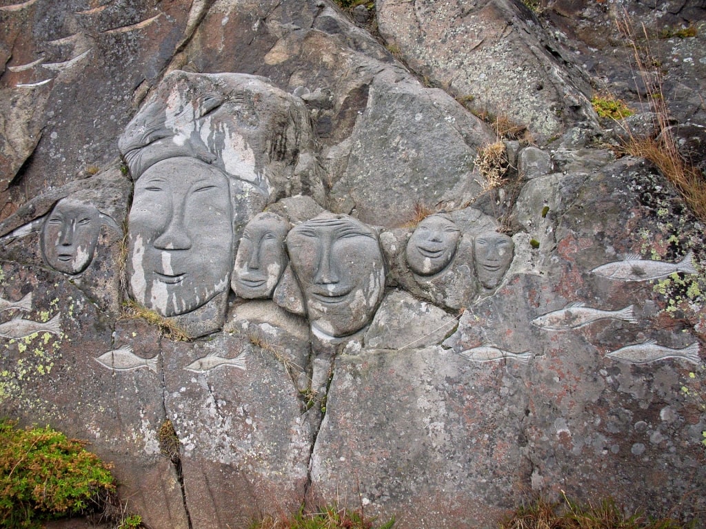 Historic sculpture of Stone & Man