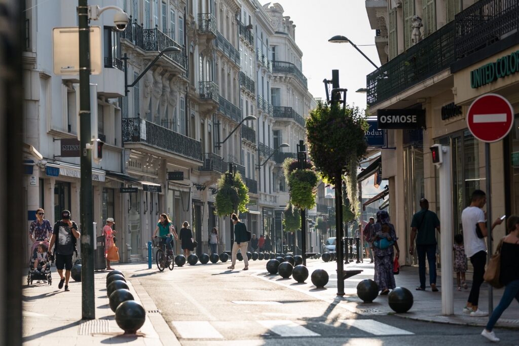 Stroll Rue d’Antibes, one of the best things to do in Cannes