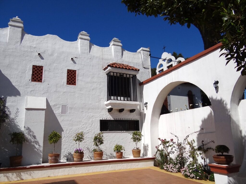 White facade of Riviera Pacific Cultural Center