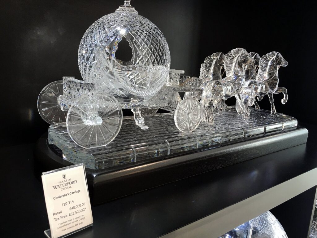 Crystal on display inside the Waterford Crystal