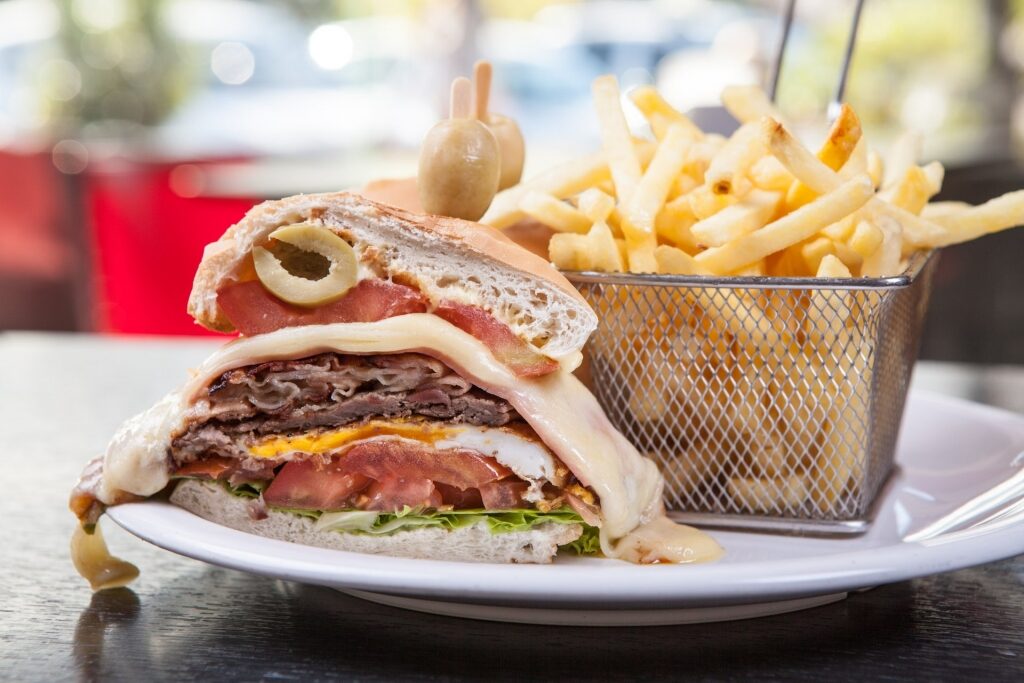 Chivito, one of the most popular Uruguayan food