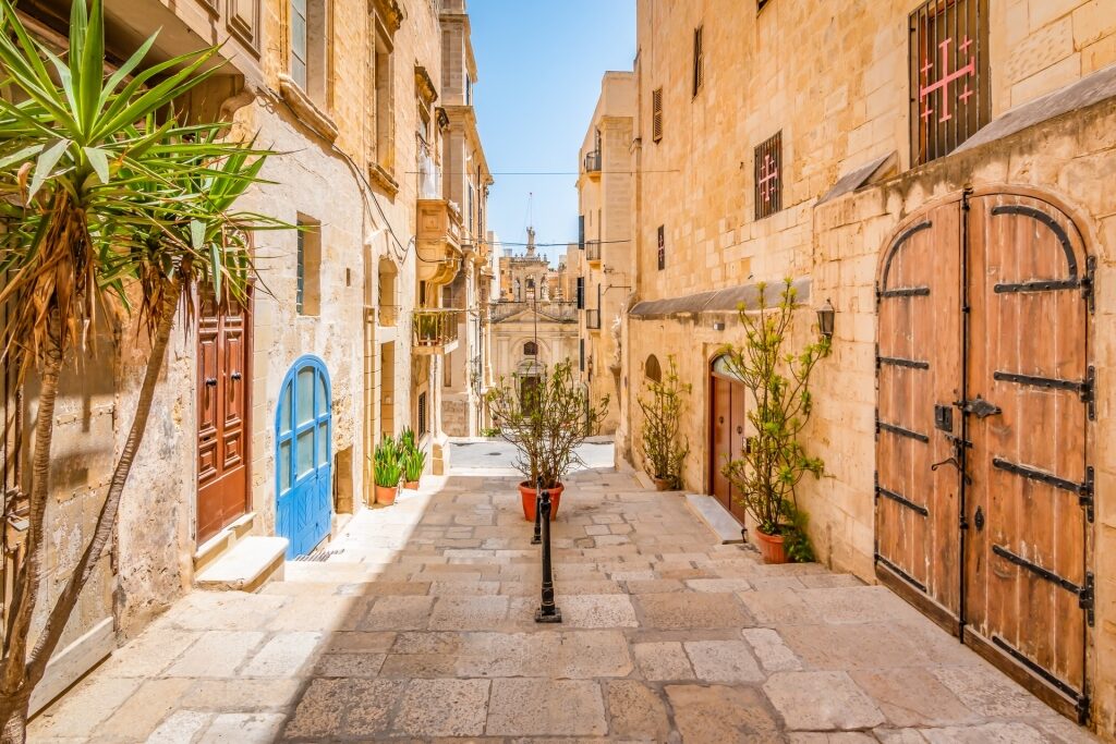 Cobbled street in Valletta Malta