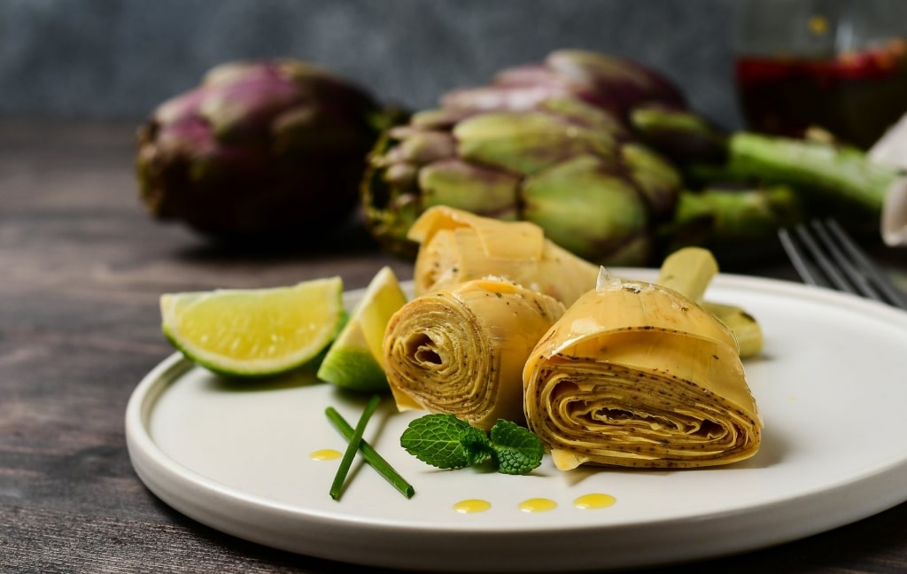 Plate of artichokes