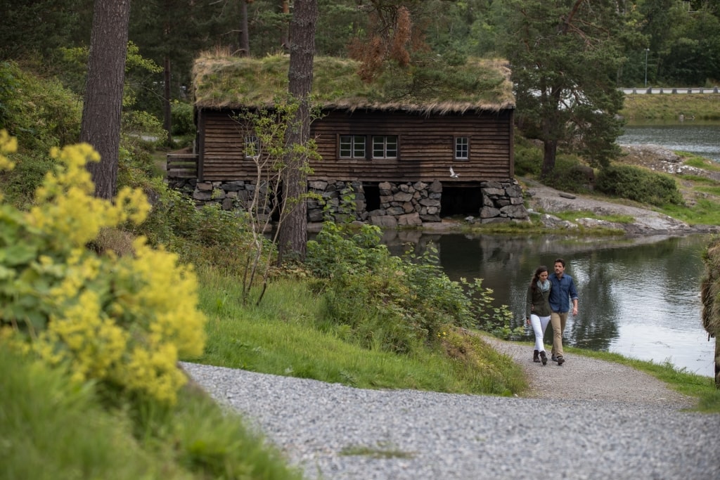 Couple exploring the Sunnmøre Museum