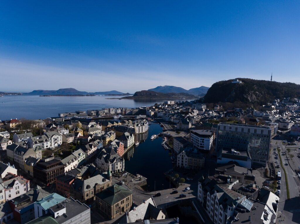 View of Ålesund, Norway from the viewpoint