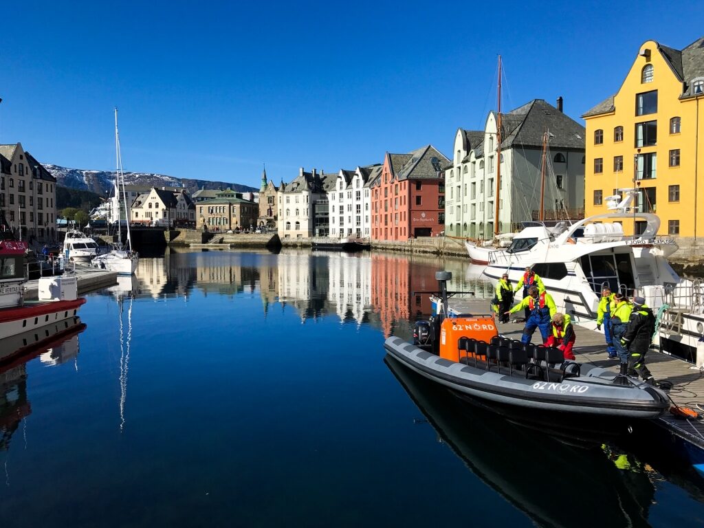 Colorful waterfront of Ålesund, Norway