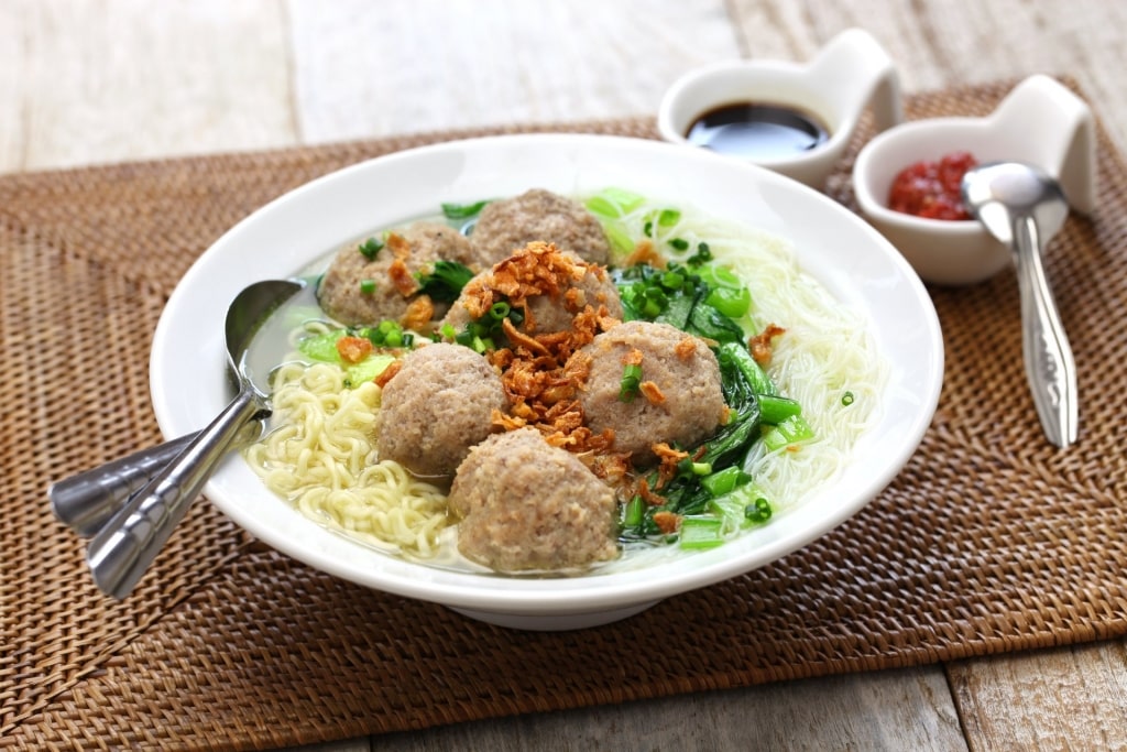 Meaty Bakso on noodles