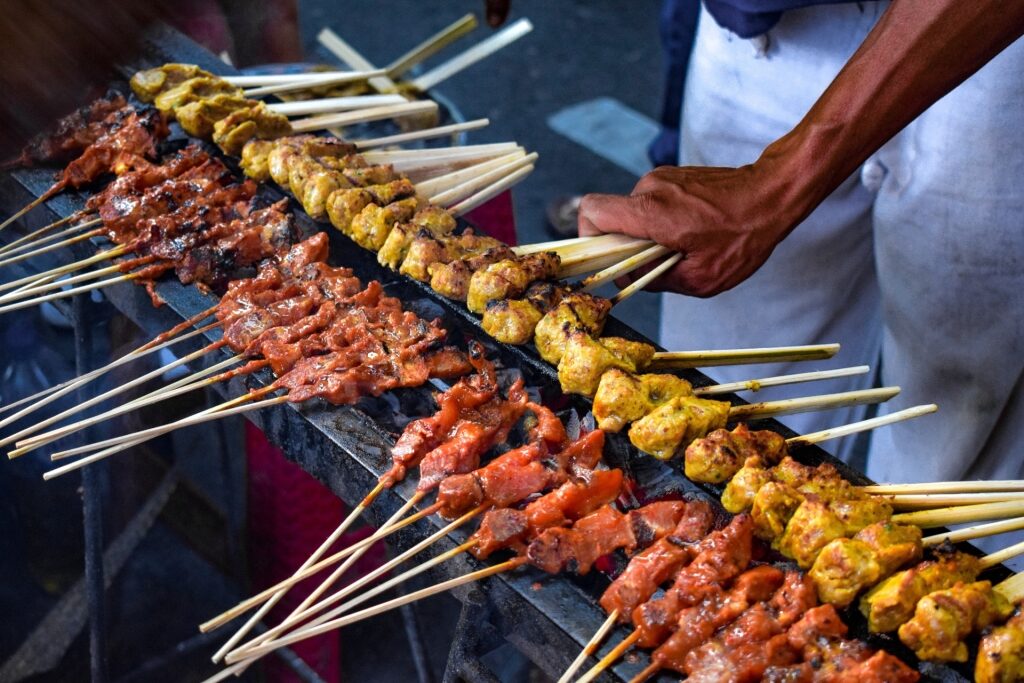 Man grilling satay in Bali
