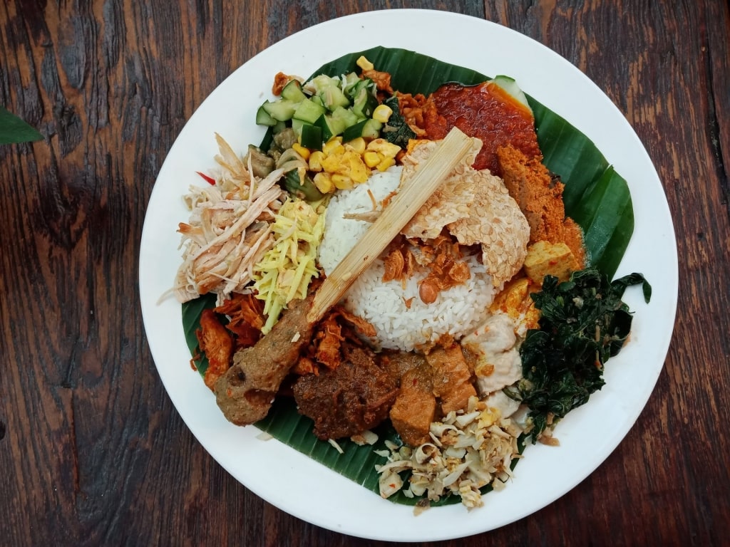 Savory plate of Nasi campur