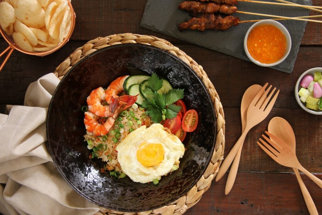 Plate of popular Bali food, Nasi Goreng