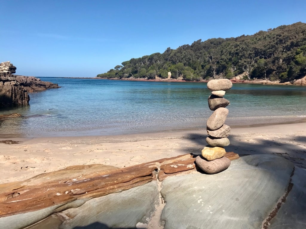 Quiet beach of Bittangabee Bay