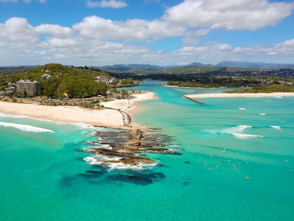 Scenic landscape of Currumbin Beach, Gold Coast