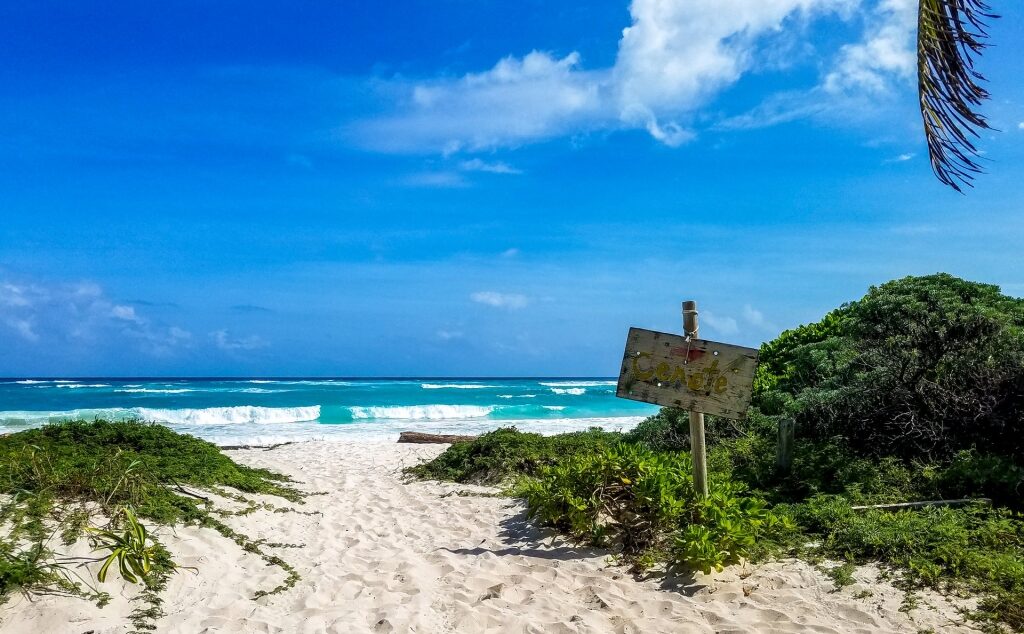 Turquoise waters of Xcacel Beach, Tulum