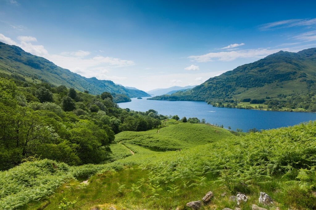 Beautiful greenery of West Highland Way, near Glasgow