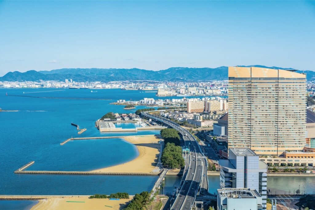 View of the shoreline from Fukuoka Tower, Fukuoka