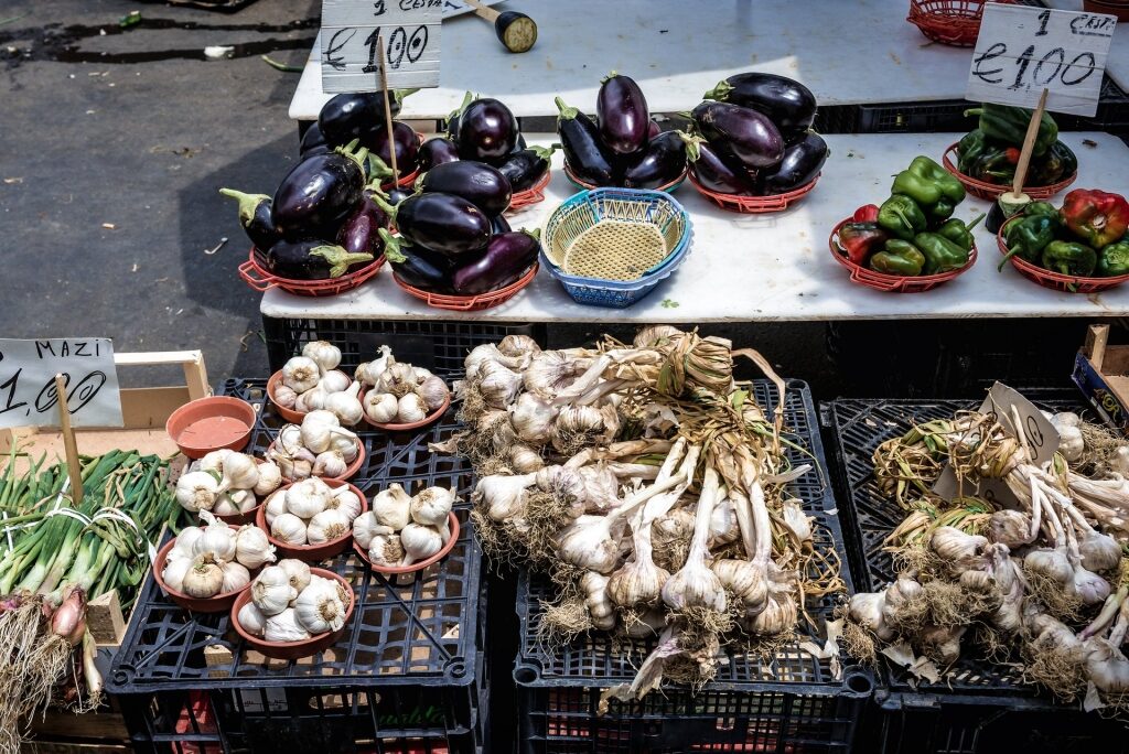 Produce stall at the Mercato di Piazza Carlo Alberto, Catania