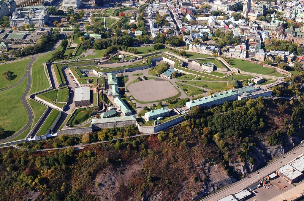 Aerial view of famous Citadel in Quebec City
