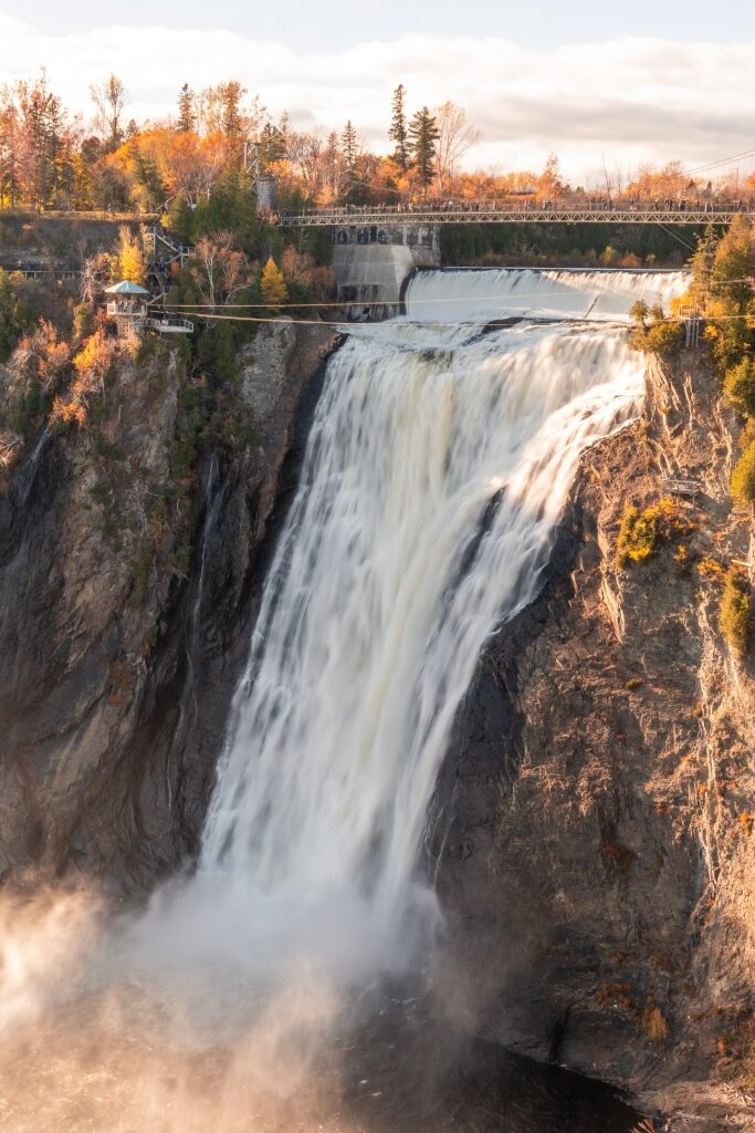 Beautiful view of Montmorency Falls 