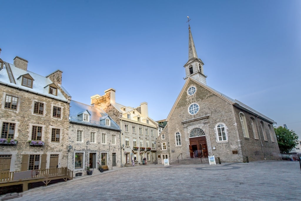 View of the majestic Notre-Dame-des-Victoires