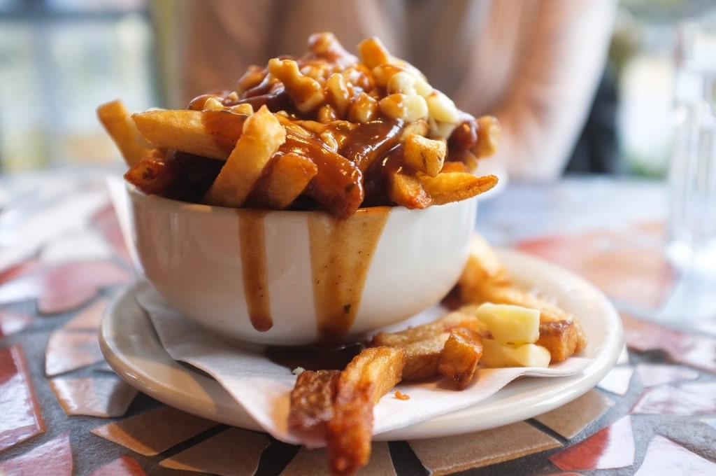 Bowl of savory poutine