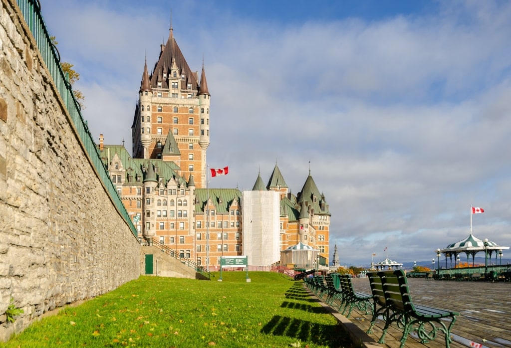 View of Upper Town with Château Frontenac and boardwalk