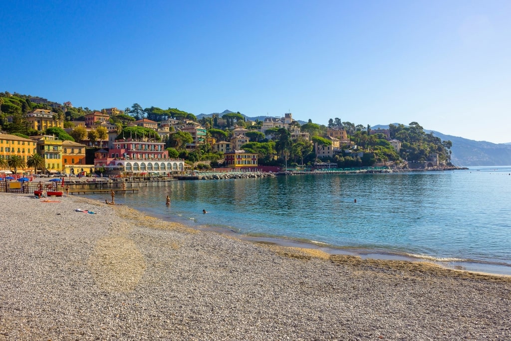 Beautiful brown sands of a beach in Santa Margherita