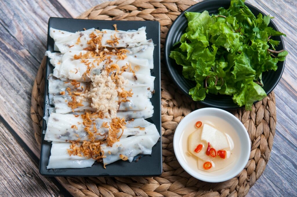 Plate of tasty Banh cuon