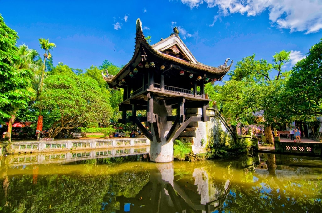 Beautiful landscape of the One Pillar Pagoda