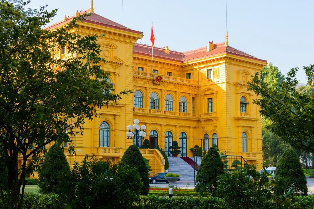 Yellow exterior of Presidential Palace