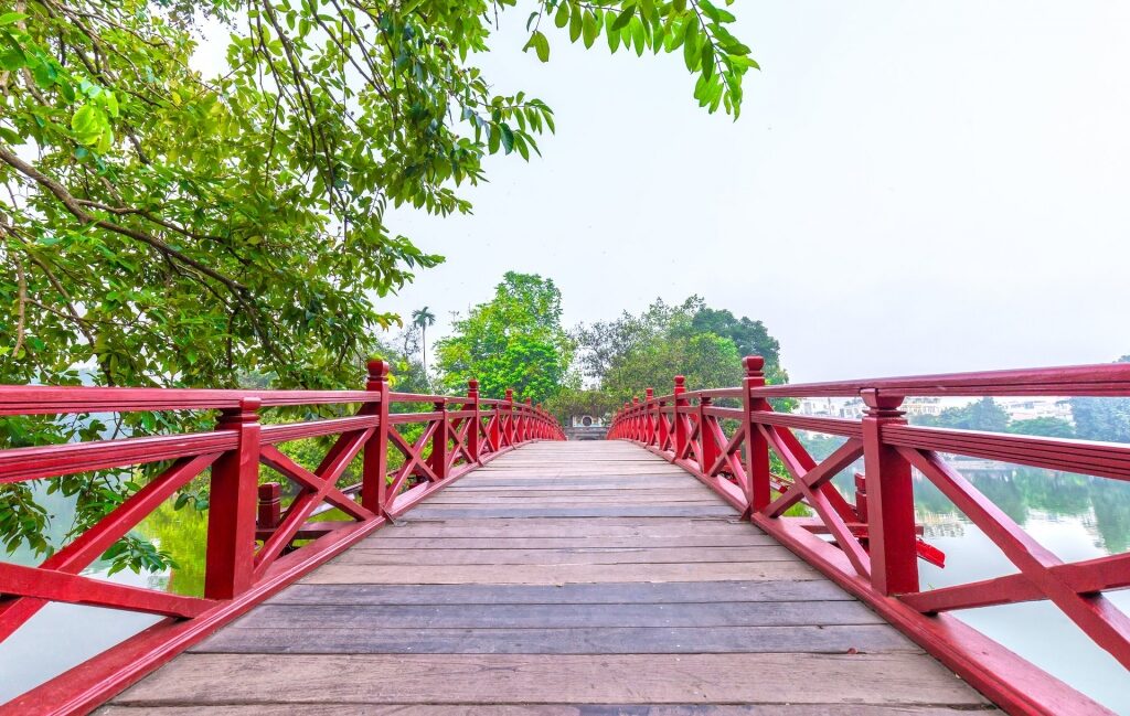 Walk the Rising Sun Bridge, one of the best things to do in Hanoi