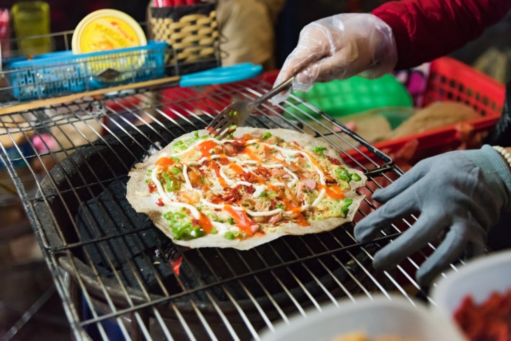 Street food stall at the Old Quarter