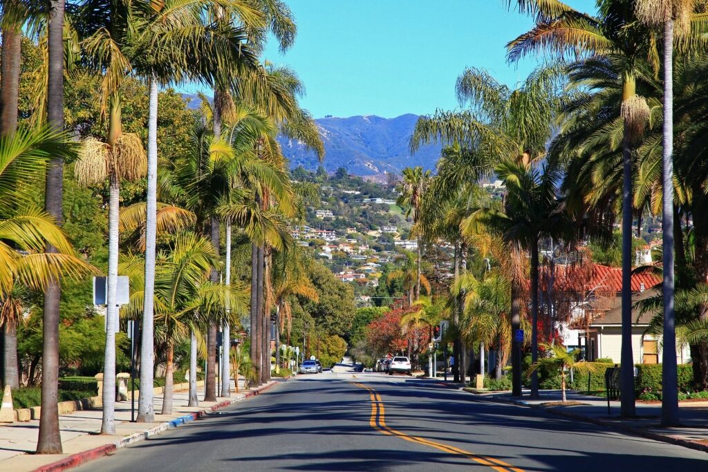 Street view of Downtown Santa Barbara