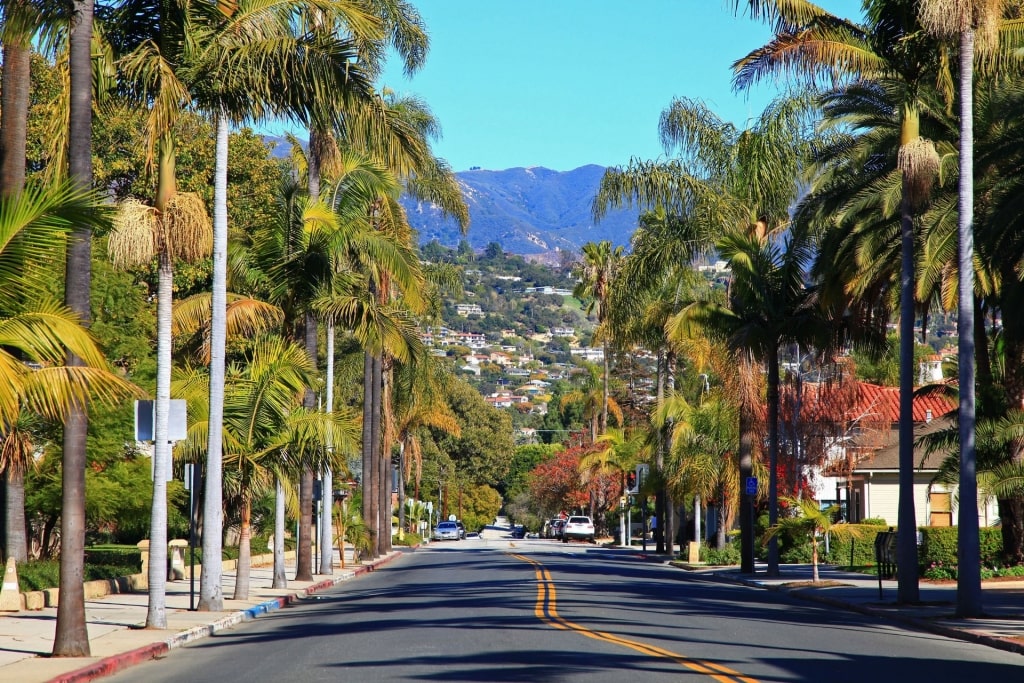 Street view of Downtown Santa Barbara