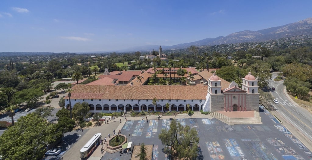 Aerial view of Old Mission Santa Barbara