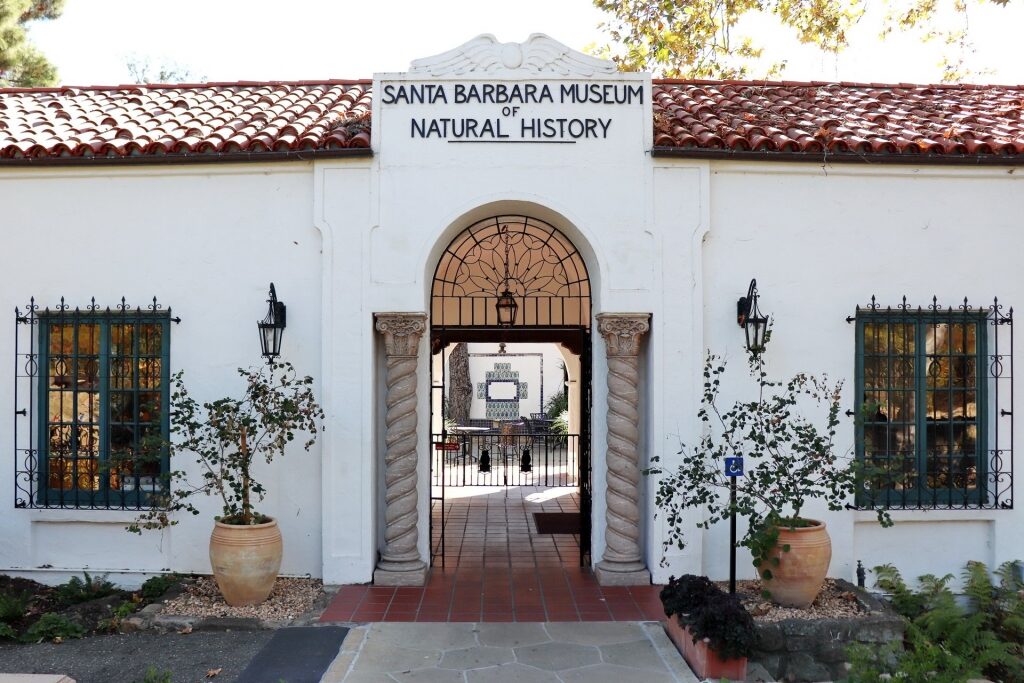 White facade of Santa Barbara Museum of Natural History