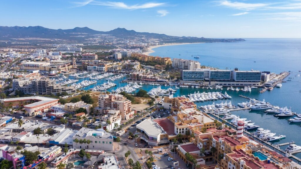 Aerial view of Downtown Cabo San Lucas