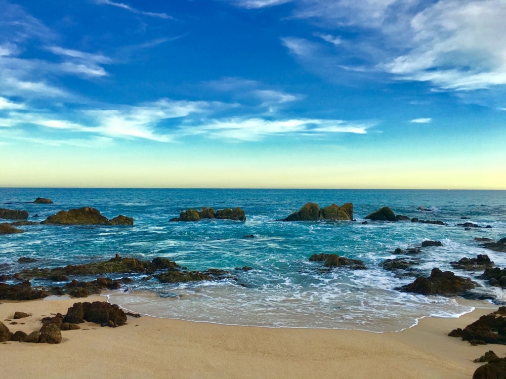 Rocky shore of Las Viudas Beach