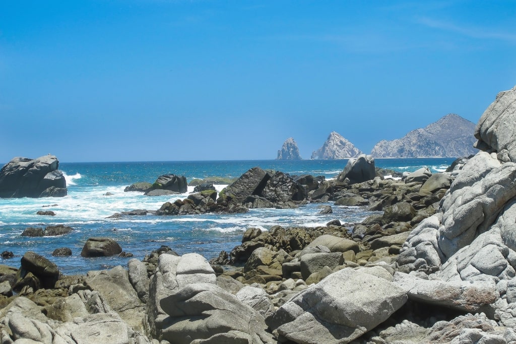 Rocky seaside of Monuments Beach 