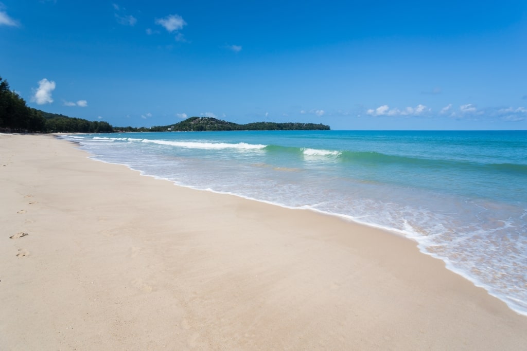 Calm waves of Bang Tao Beach