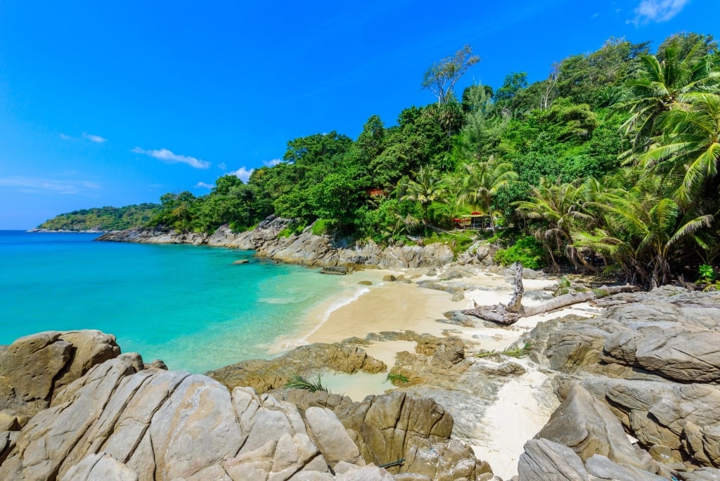 Rock formations along Freedom Beach