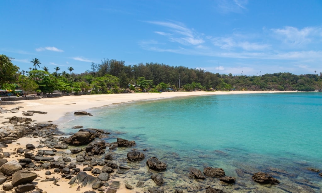 Rocky shore of Nai Harn Beach