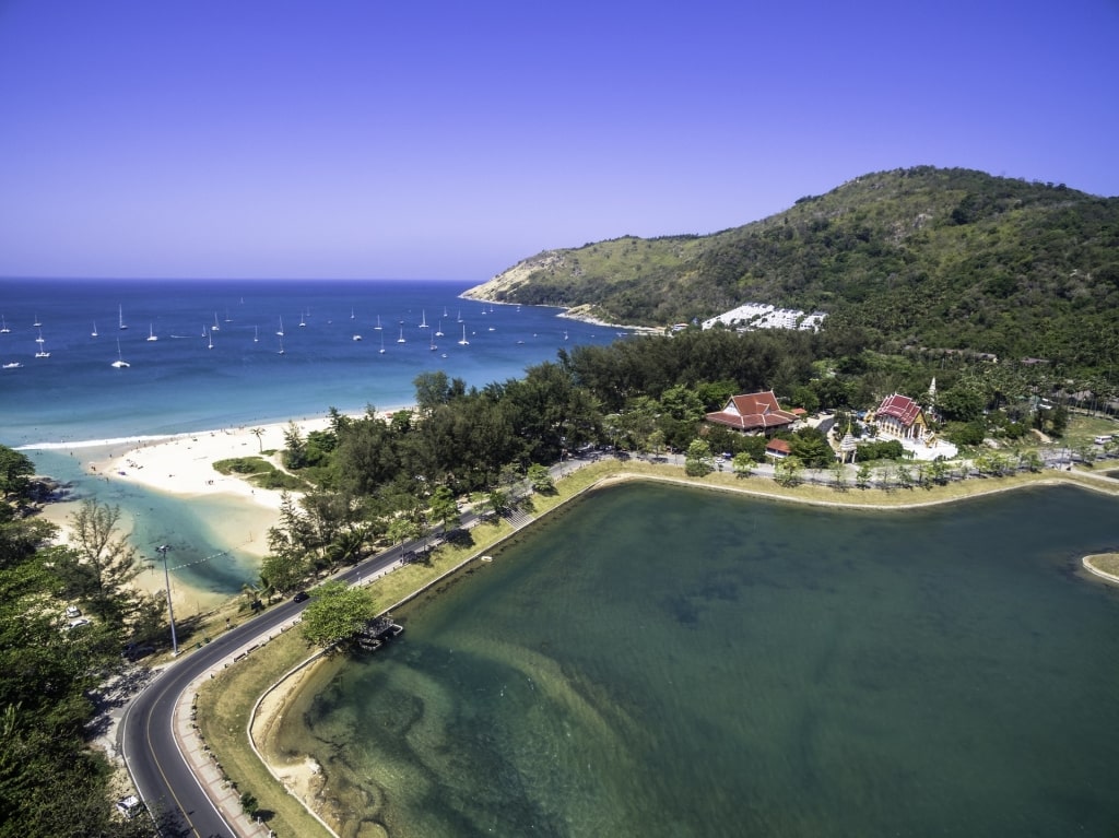 Aerial view of Nai Harn Lake