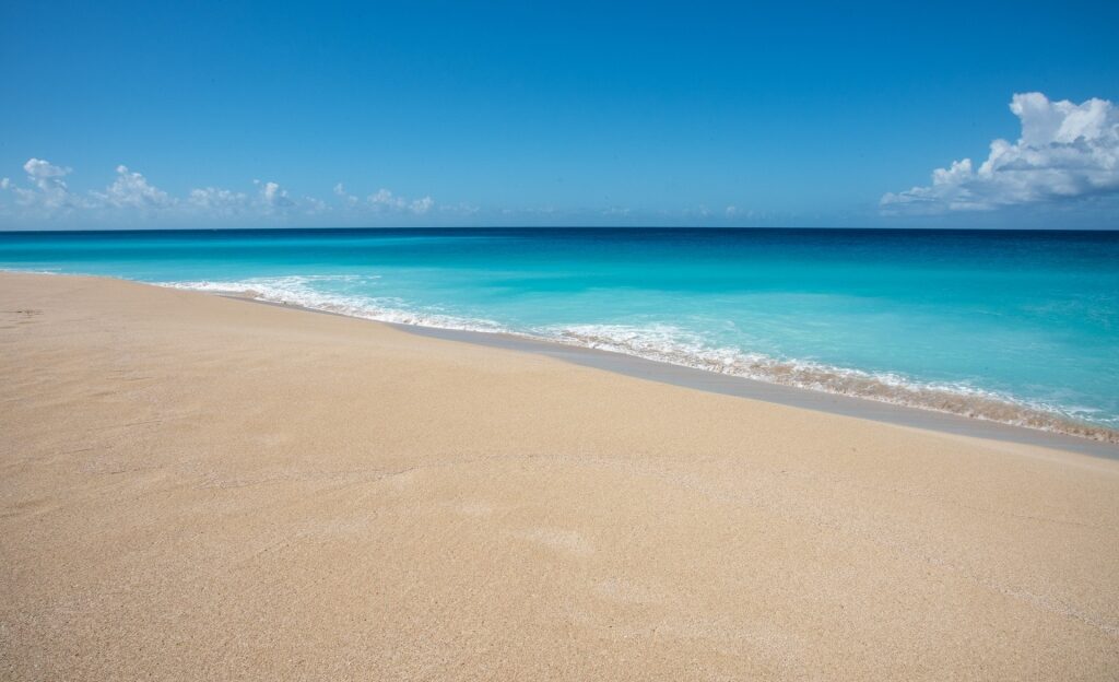 Long stretch of sand of Sandy Point Beach, St. Croix