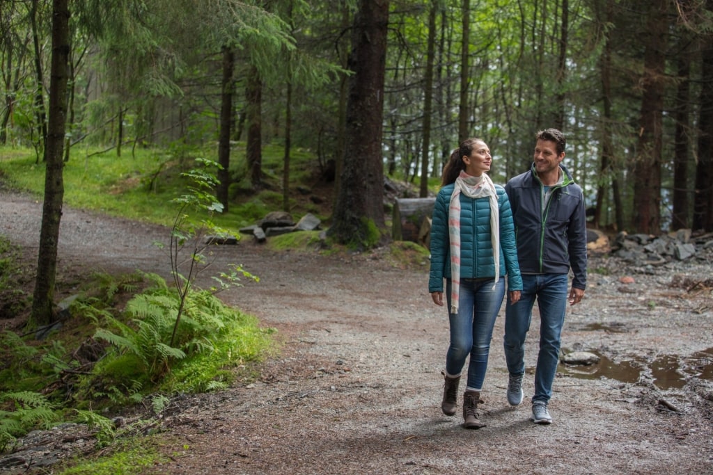 Couple hiking in Europe